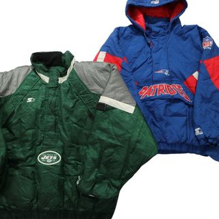 古着卸 まとめ売り STARTER スターター PROLINE 中綿ジャケット NFL ペイトリオッツ ジェッツ 2枚セット (メンズ XXL )  MR9417(その他)
