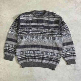 VINTAGE - デザインニット 総柄 ダークカラー 立体編み 日本製 VINTAGE - デザインニット 総柄 ダークカラー 立体編み 日本製