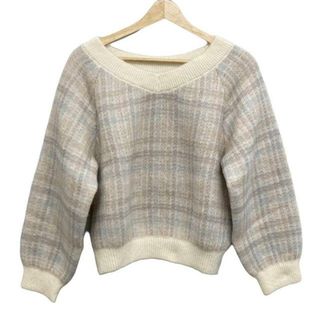 グレースコンチネンタル(GRACE CONTINENTAL)のGRACE CONTINENTAL(グレースコンチネンタル) 長袖セーター レディース - ライトグレー×アイボリー×マルチ Vネック(ニット/セーター)