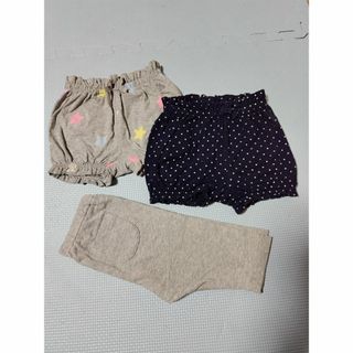 ベビーギャップ(babyGAP)のサイズ80　短パン(GAP)　レギンス(UNIQLO)　3点セット(パンツ)