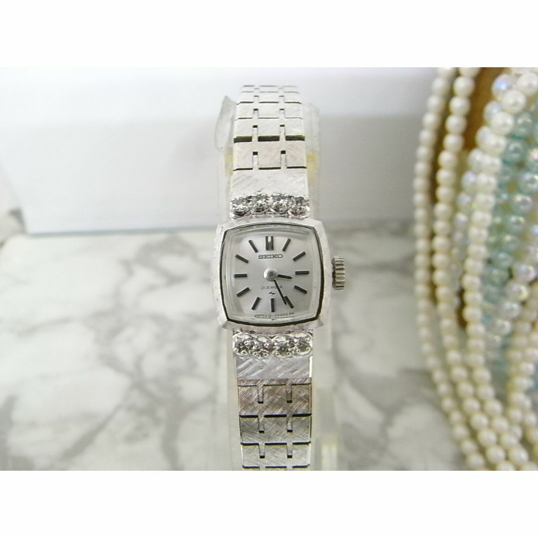 SEIKO - ヴィンテージ　セイコー　SEIKO　手巻き　ストーン　スクエア　ウォッチ