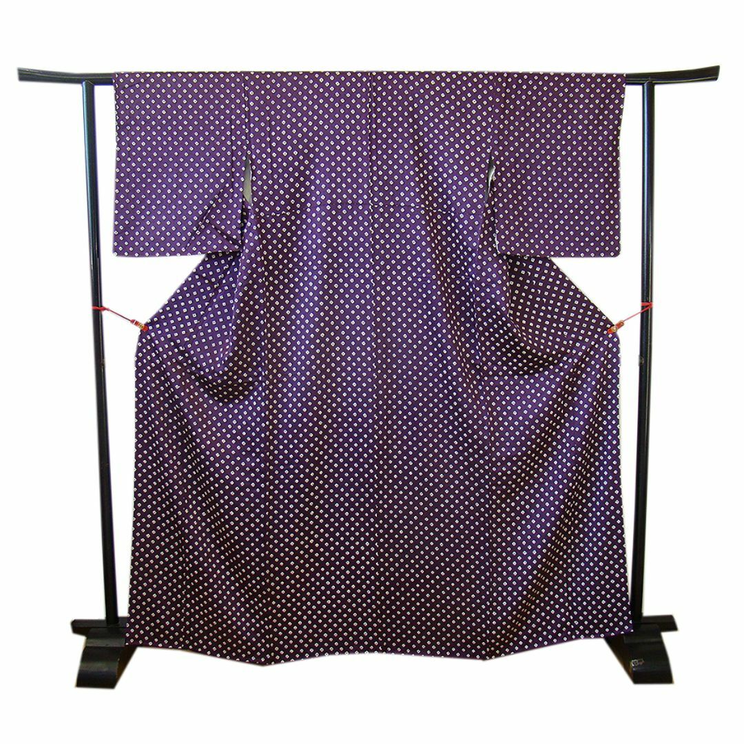 ★着物10★ 1円 絹 小紋 総鹿の子絞り 袷 身丈151cm 裄62cm [同梱可] ☆☆☆☆ 総鹿の子絞り 総疋田 京鹿の子 一目絞り 正絹小紋着尺 ：つゆくさ公式