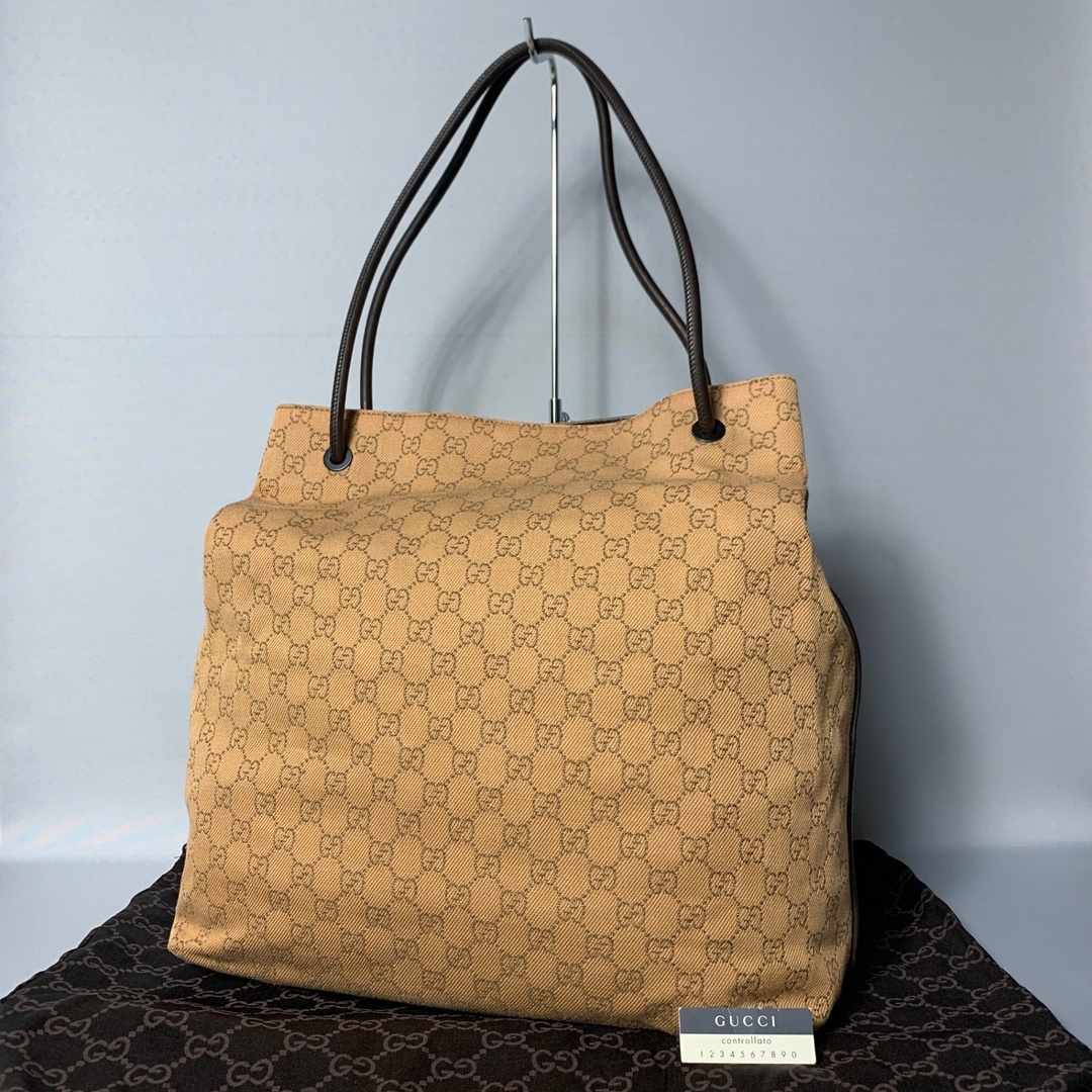 2501-183|美品|グッチ GGキャンバス トートバッグ ダーク 2501-183|美品|グッチ GGキャンバス トートバッグ ダーク
