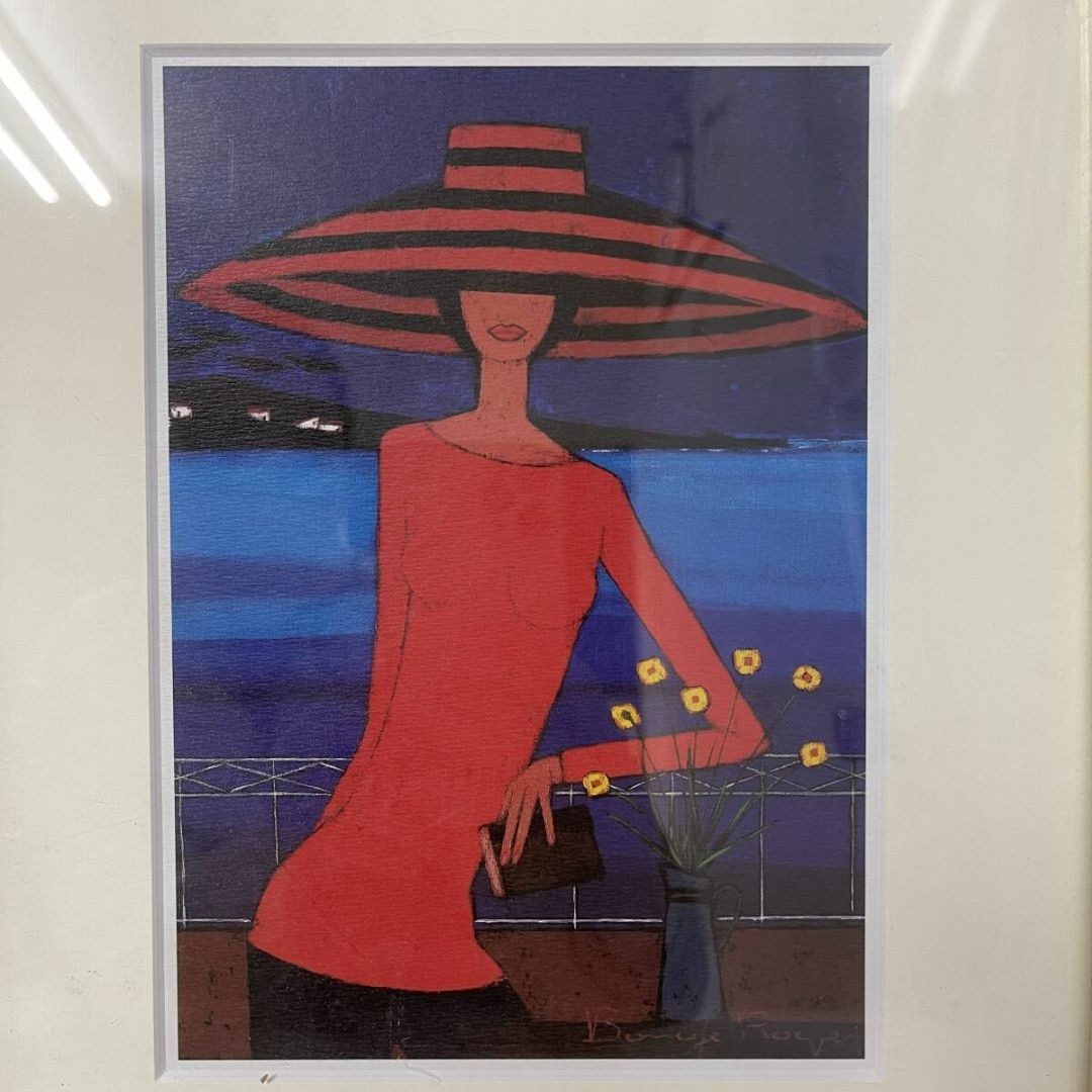 100 ％品質保証 複製画】希少 ロジェ・ボナフェ Roger bonafe 額縁付き リトグラフ 絵画+タペストリー