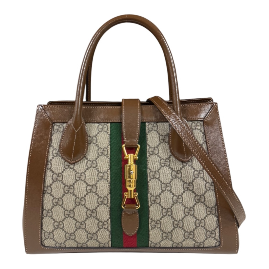 GUCCI - グッチ ミディアムトート ジャッキー　1961 ショルダーバッグ GGスプリームキャンバス 649016 ブラウン レディース GUCCI  中古