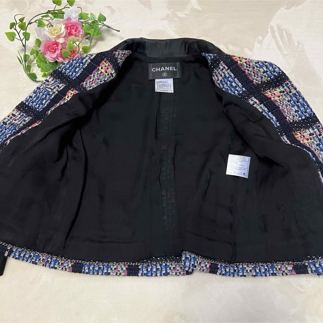 美品✨】CHANELシャネル☆ジャケット☆ツイード☆34☆リボン 美品✨】CHANELシャネル☆ジャケット☆ツイード☆34☆リボン