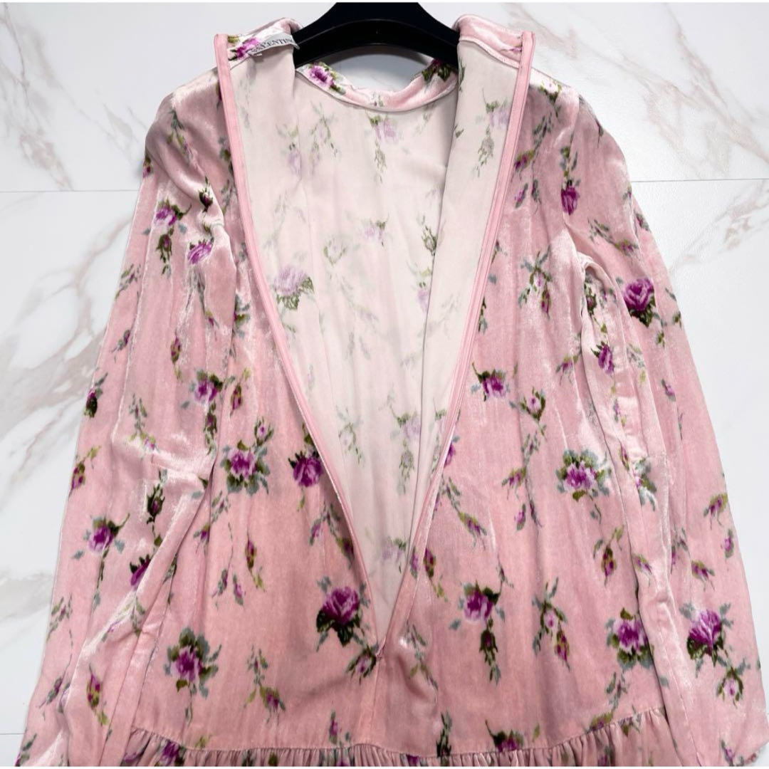 美品✨RED VALENTINO ワンピースドレス ベロア 薔薇リボン 美品✨RED VALENTINO ワンピースドレス ベロア 薔薇リボン