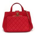 シャネル CHANEL ハンドバッグ ショルダーバッグ ビジネスアフィニティ A93750 レッド グレインドカーフ ゴールド金具 【中古】