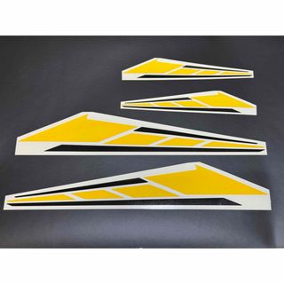 ストロボステッカー　汎用タイプ　大きいタイプと小さいタイプ黄黒　4枚セット(ステッカー)