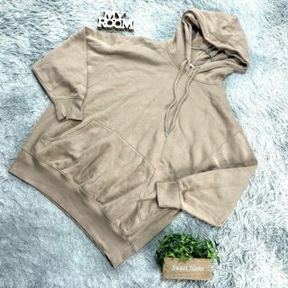 ジーユー(GU)の良品❗️【GU】ジーユー フード付きパーカー(XL)薄肌色系(パーカー)
