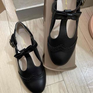 しまむら - しまむら 青木美沙子 コラボ ローファー ブラック の しまむら - しまむら 青木美沙子 コラボ ローファー ブラック の