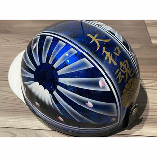 ラメ 青ラメ 富士日章 コルク半 ヘルメット(ヘルメット/シールド)