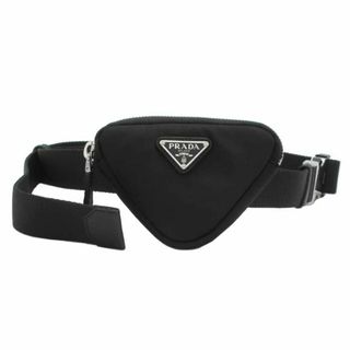 PRADA - PRADA プラダ ベルト レザー ブラック 黒 シルバー金具 PRADA - PRADA プラダ ベルト レザー ブラック 黒 シルバー金具