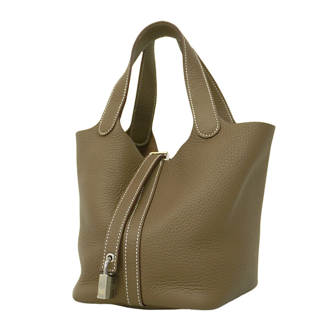 HERMES - ★SALE【5bc2248】エルメス ハンドバッグ ピコタンロックPM トリヨンクレマンス エトゥープ シルバー金具 W刻印【中古】レディース