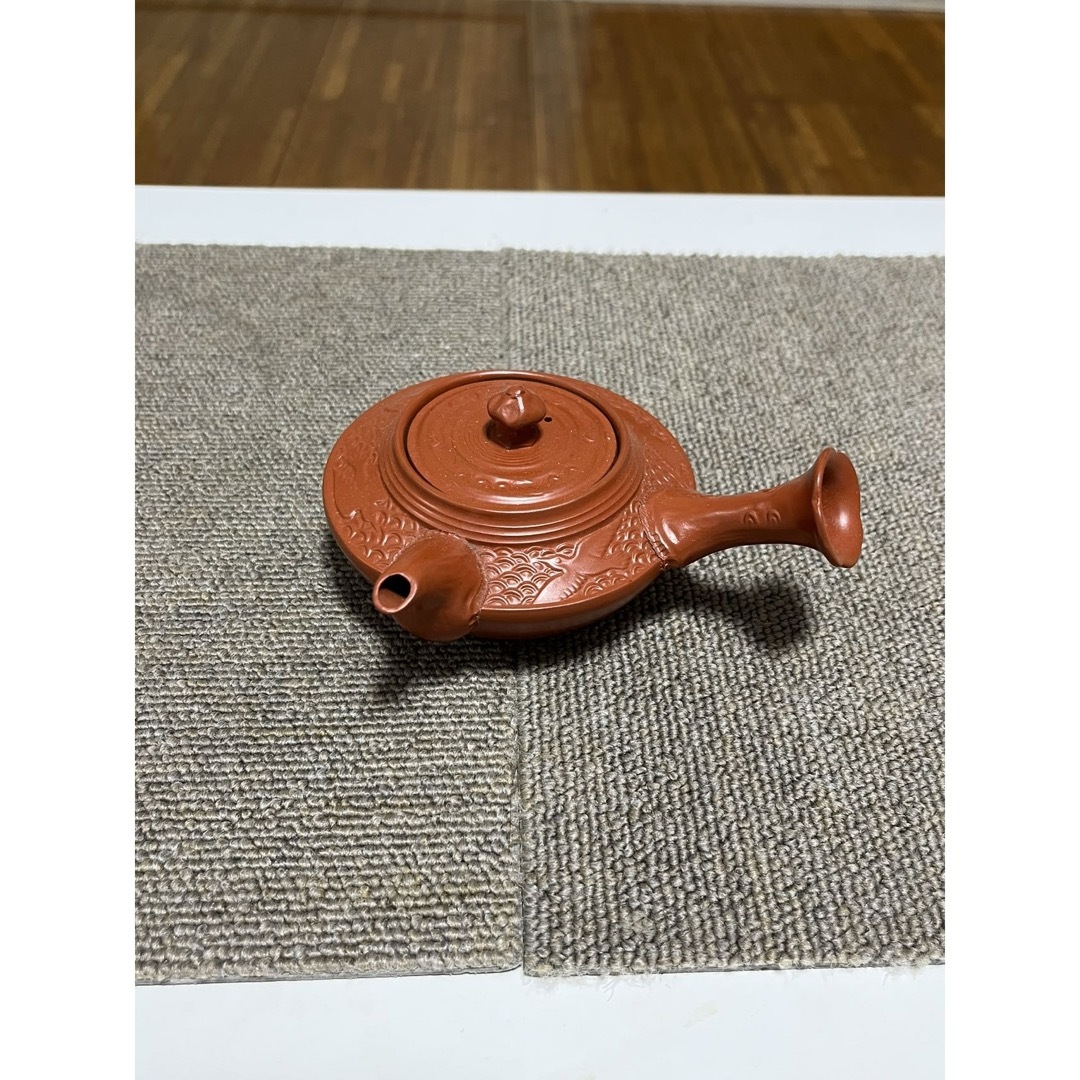 【未使用品】常滑焼　朱泥茶器　雲仙窯　聖梅作　急須
