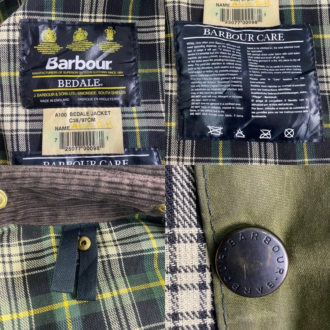 バブアー ブルゾン Barbour ビデイル Bedale ジャケット オイルド