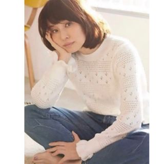 CELINE - 石田ゆり子さん着用 celine セリーヌ フリルニットの CELINE - 石田ゆり子さん着用 celine セリーヌ フリルニットの