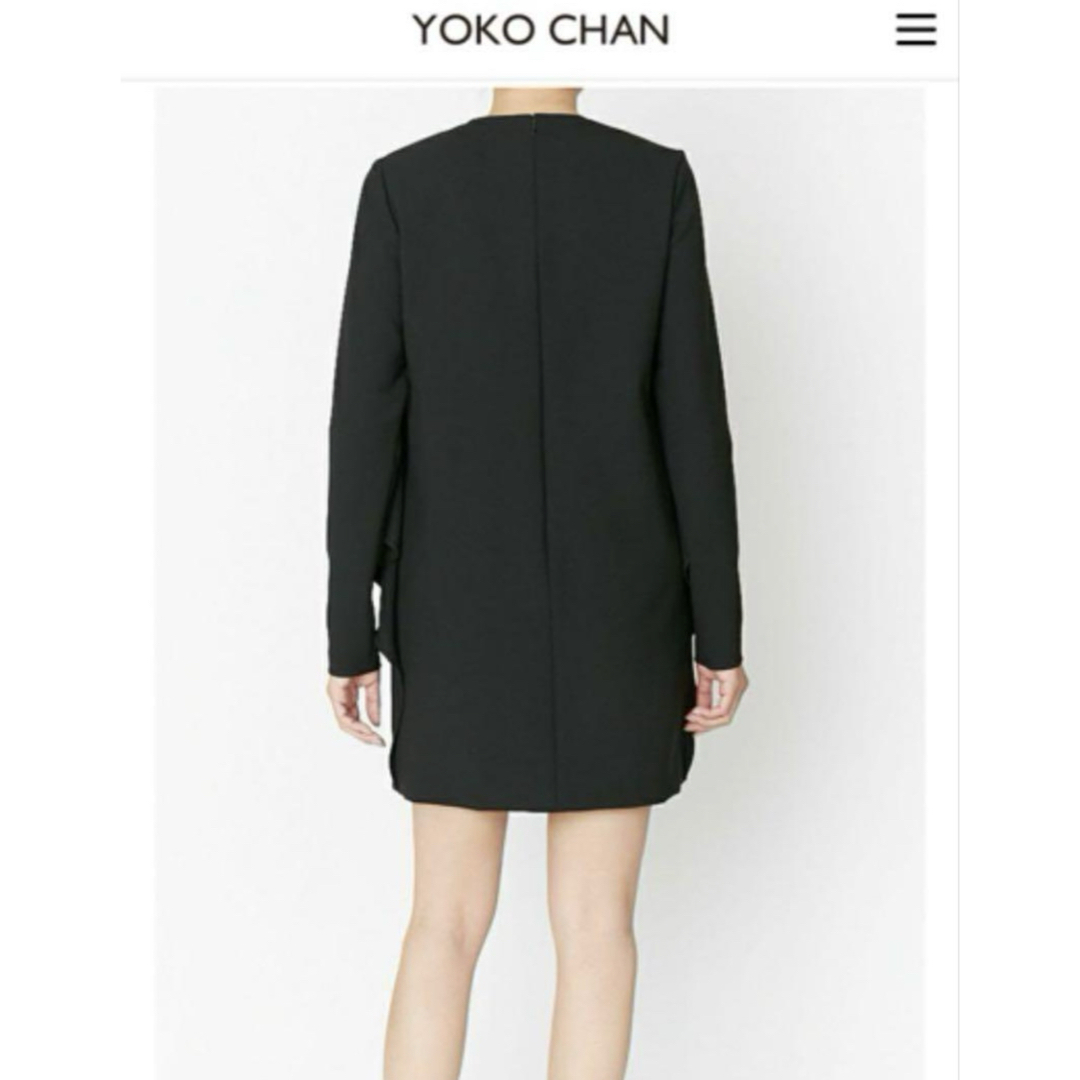 YOKO CHAN - YOKO CHAN ブラック サイドフリルワンピースの通販 YOKO CHAN - YOKO CHAN ブラック サイドフリルワンピースの通販