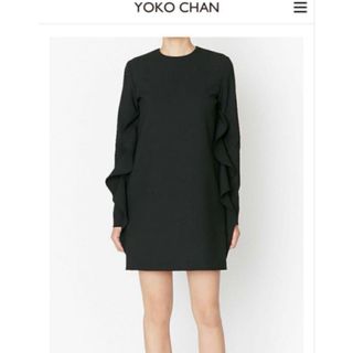 YOKO CHAN - YOKO CHAN ブラック サイドフリルワンピースの通販 YOKO CHAN - YOKO CHAN ブラック サイドフリルワンピースの通販
