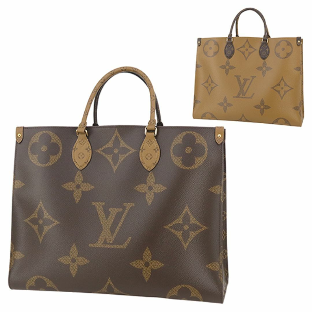 LOUIS VUITTON - ルイヴィトン バッグ レディース ハンドバッグ トートバッグ ショルダーバッグ オンザゴー GM ジャイアント モノグラム リバース ブラウン 未使用 943638