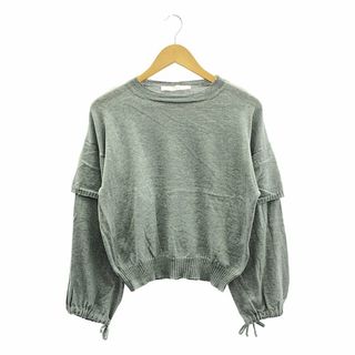 テラ(TELA)のTELA / テラ | コットン ウール レイヤード プルオーバー ニット | S | グレー | レディース(ニット/セーター)