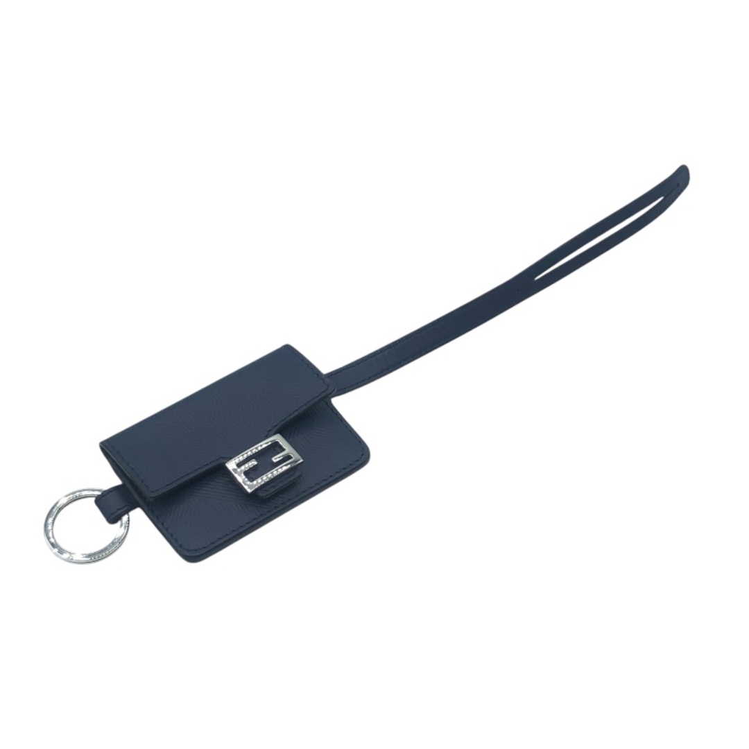 FENDI - 　フェンディ FENDI バケットキーチャーム 7M0351 ネイビー レザー レディース キーホルダー