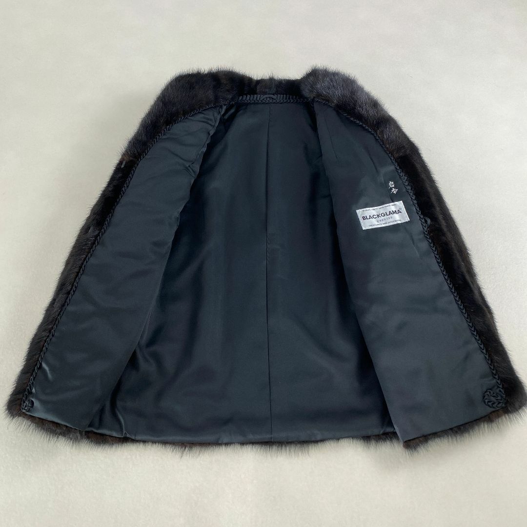 美品　毛皮コート　BLACKGLAMA ブラックグラマ　上質　肉厚　13号　XL 毛皮コート BLACKGLAMA ブラックグラマ 上質 肉厚 13号 XLの通販