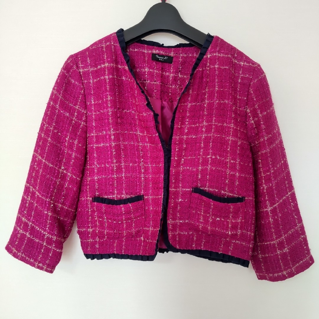 FOREVER 21(フォーエバートゥエンティーワン)のFOREVER21GIRLS ツイードジャケット キッズ/ベビー/マタニティのキッズ服女の子用(90cm~)(ジャケット/上着)の商品写真