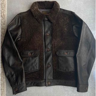 RRL - 24FW 新品 RRL インディゴ レザー ボンバー ジャケット MA RRL - 24FW 新品 RRL インディゴ レザー ボンバー ジャケット MA