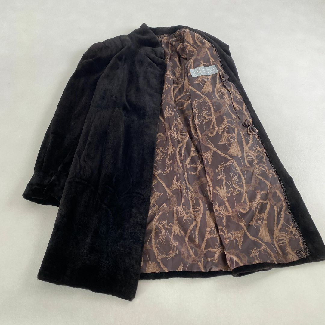 サガミンク　毛皮コート　シェアード　裏地総柄　Superb Quality