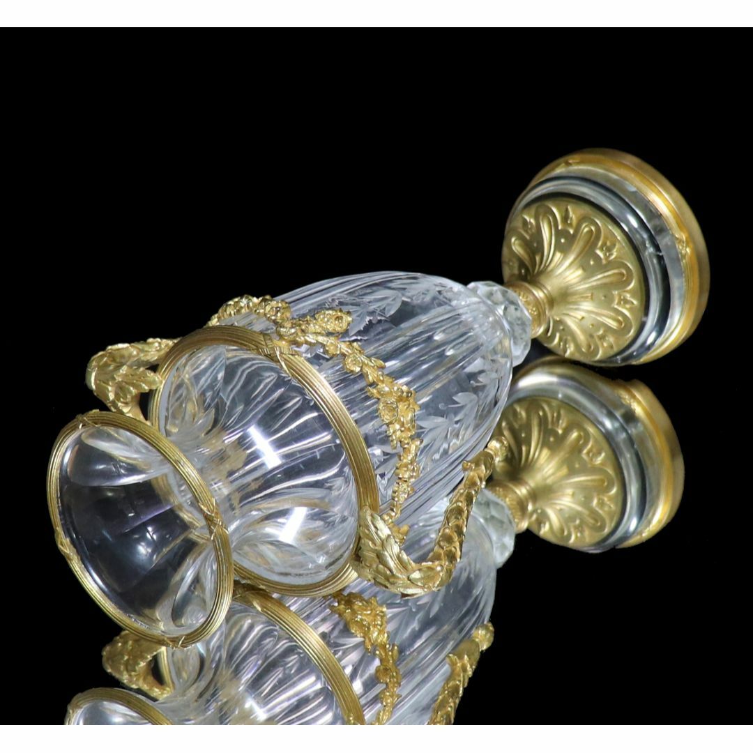 オールド・バカラ 1890年頃 美術館級 ブロンズ装飾 大型 花瓶 ゴールド オールド・バカラ 1890年頃 美術館級 ブロンズ装飾 大型 花瓶