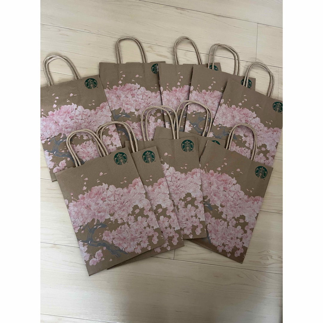 Starbucks(スターバックス)の9枚セット スタバ スターバックス ショッパー袋 桜シリーズ SAKURA レディースのバッグ(ショップ袋)の商品写真