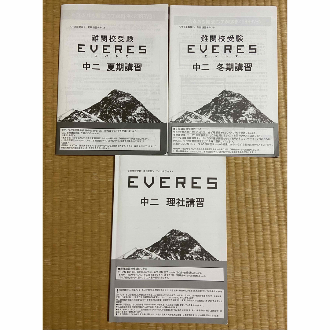 EVERESエベレス 中2 夏期講習、冬季講習、理社講習 進研ゼミ中学講座 エンタメ/ホビーの本(語学/参考書)の商品写真
