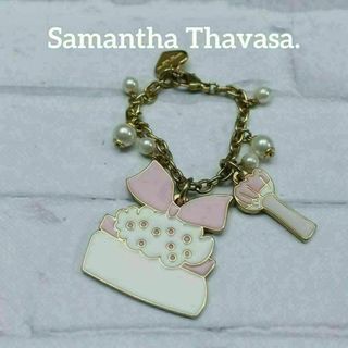 サマンサタバサ(Samantha Thavasa)の【匿名配送】サマンサ タバサ チャーム キーホルダー ゴールド ピンク(キーホルダー)