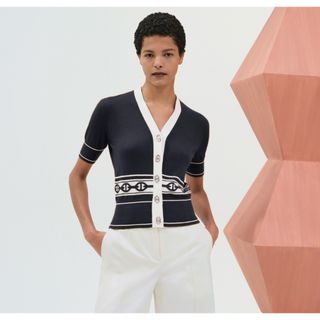 HERMES - HERMES ジップカーディガン 36 未使用品 難ありの通販 HERMES - HERMES ジップカーディガン 36 未使用品 難ありの通販