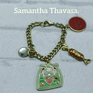 サマンサタバサ(Samantha Thavasa)の【匿名配送】サマンサ タバサ チャーム キーホルダー ゴールド 緑 犬(キーホルダー)
