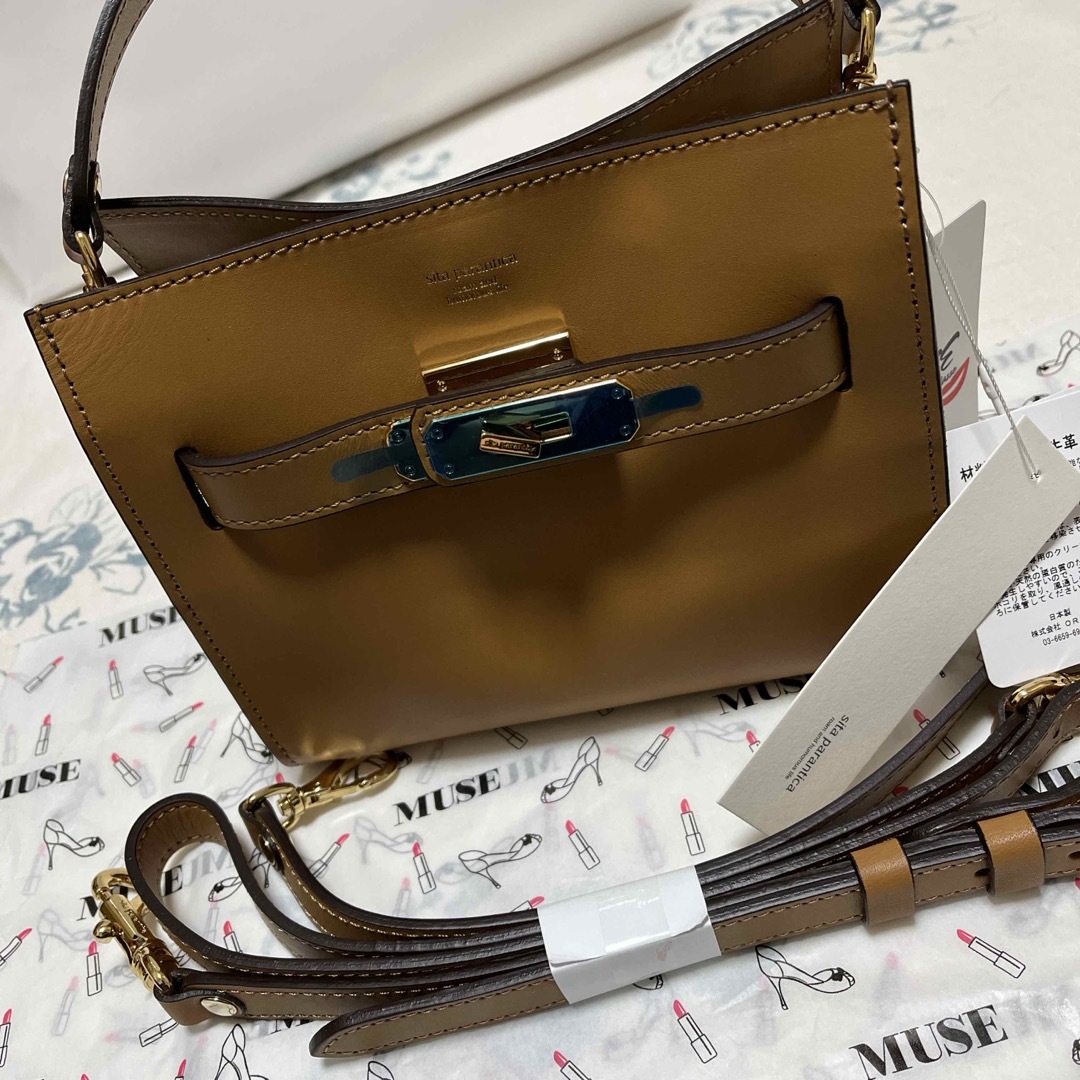 MUSE シータパランティカ LEATHER MINI バッグ キャメル新品ミニ MUSE シータパランティカ LEATHER MINI バッグ キャメル新品ミニ