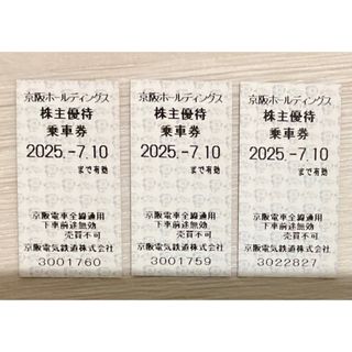 京阪　株主優待乗車券　3枚(鉄道乗車券)