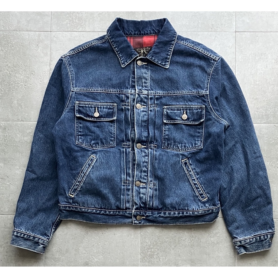 RRL - 90s USA製 RRL Gジャン 三ツ星タグ 裏地チェック Lサイズ RRL - 90s USA製 RRL Gジャン 三ツ星タグ 裏地チェック Lサイズ