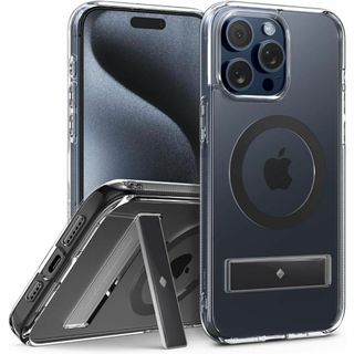iPhone15Pro 用 ケース MagSafe対応 耐衝撃 グリップ　グレー(iPhoneケース)