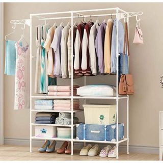 ハンガーラック 洋服掛け 洋服ラック 大容量 2WAY たっぷり収納 組立簡単