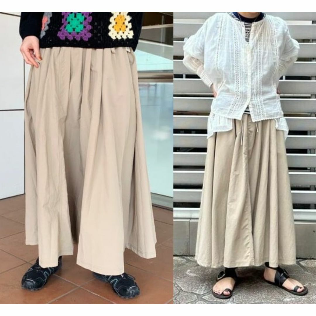 BEAMS BOY - グラミチ BEAMS BOY 別注 プールナイロン ロングスカート F ベージュ