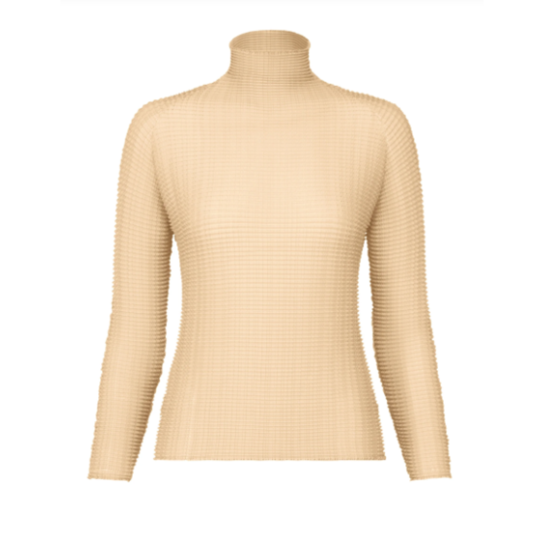 ISSEY MIYAKE WOOLY PLEATS-56 ハイネック長袖トップ
