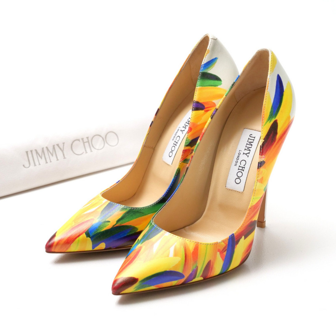 JIMMY CHOO - ■美品■JIMMY CHOO ジミーチュウ Anouk Pumps パンプス サイズ38 フェザープリント 靴 イタリア製 ブランド古着【中古】20250220/RA3375