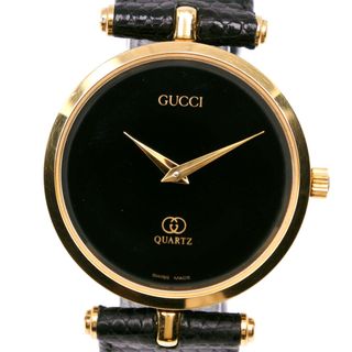 GUCCI グッチ レディース 腕時計 黒 ブラック 文字盤 SS レザー アナログ クォーツ QZ 時計 【中古】bt2091 :  ビーリッチヤフー店 - 通販 - Yahoo!ショッピング
