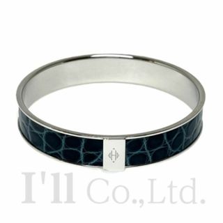 美品 エルメス クリックH バングル ブレス 紺 ほっぽる 銀 美品 エルメス クリックH バングル ブレス 紺 ほっぽる 銀
