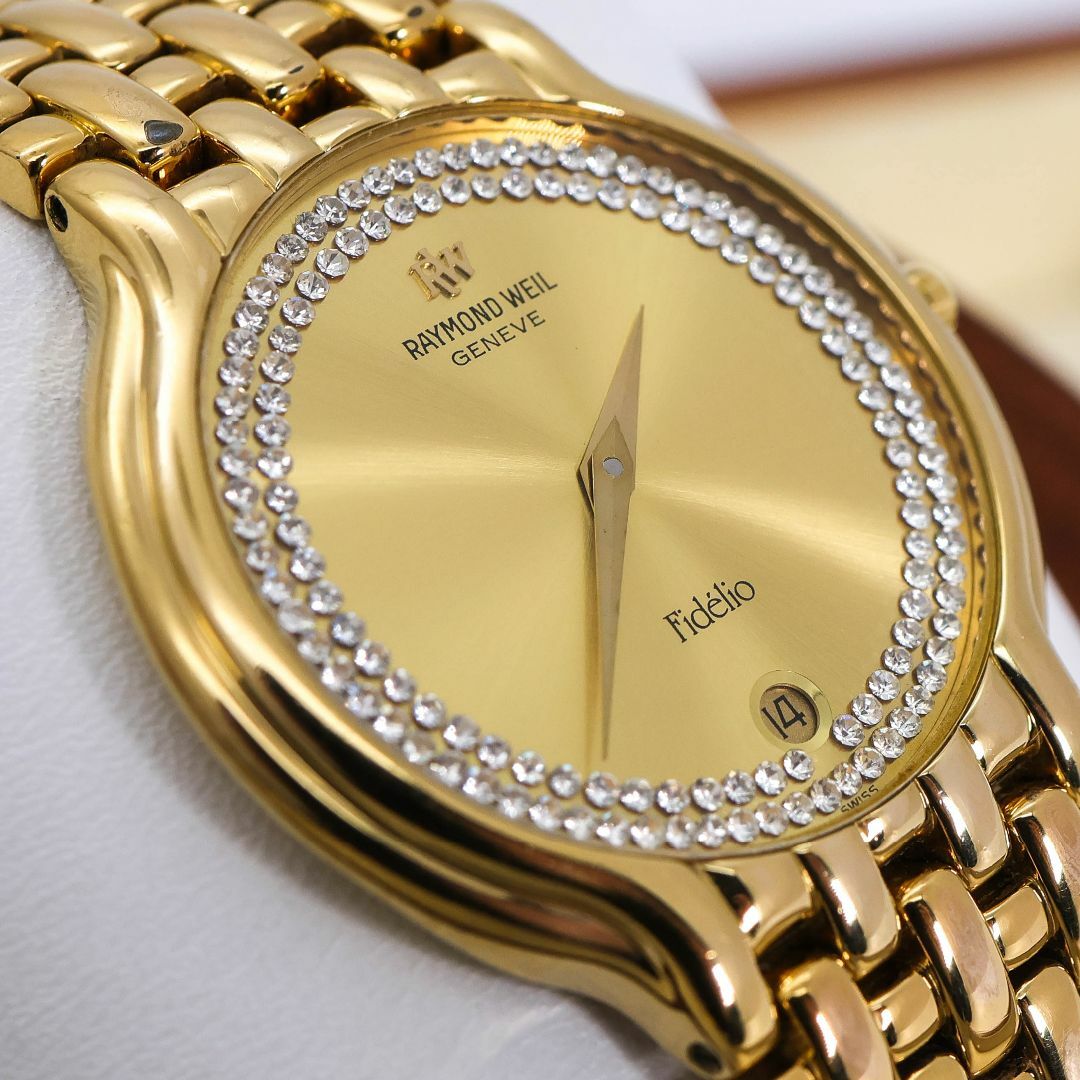 稼働 RAYMONDWEIL Fidelio 腕時計 18金メッキ デイト775の通販 稼働 RAYMONDWEIL Fidelio 腕時計 18金メッキ デイト775の通販