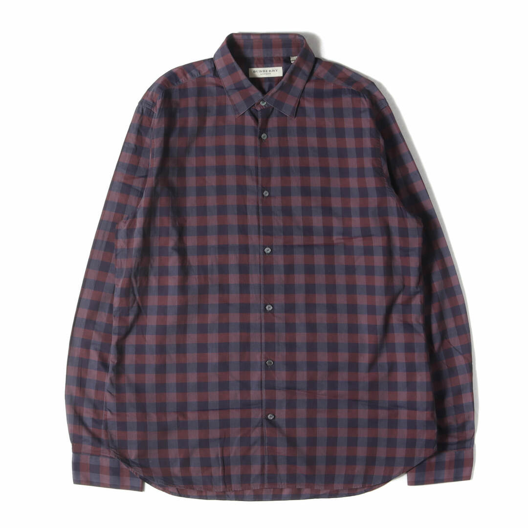BURBERRY バーバリー シャツ サイズ:L / トーンオントーン チェック ドレス シャツ (3944146) / LONDON / エンジ ダークパープル / トップス カジュアルシャツ 長袖【メンズ】