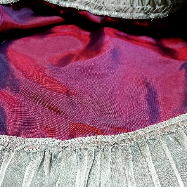GRACE CONTINENTAL(グレースコンチネンタル)の再出品前セール♪異素材ミックス♡プリーツスカート　グレー×ローズピンク　 レディースのスカート(ロングスカート)の商品写真
