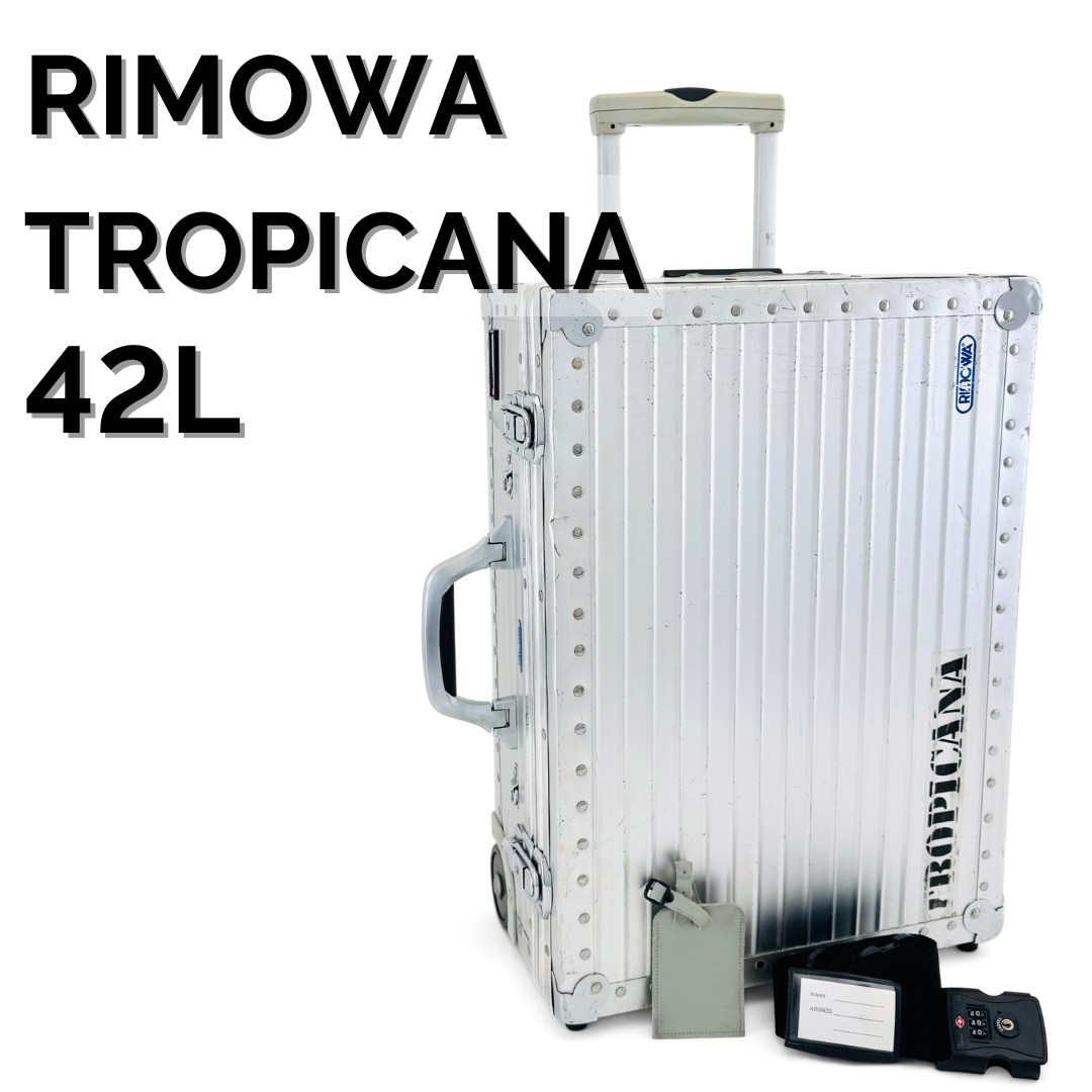 RIMOWA - 青ロゴ リモワ トロピカーナ 42L 2輪 TSAロックベルト付 カメラ アルミ